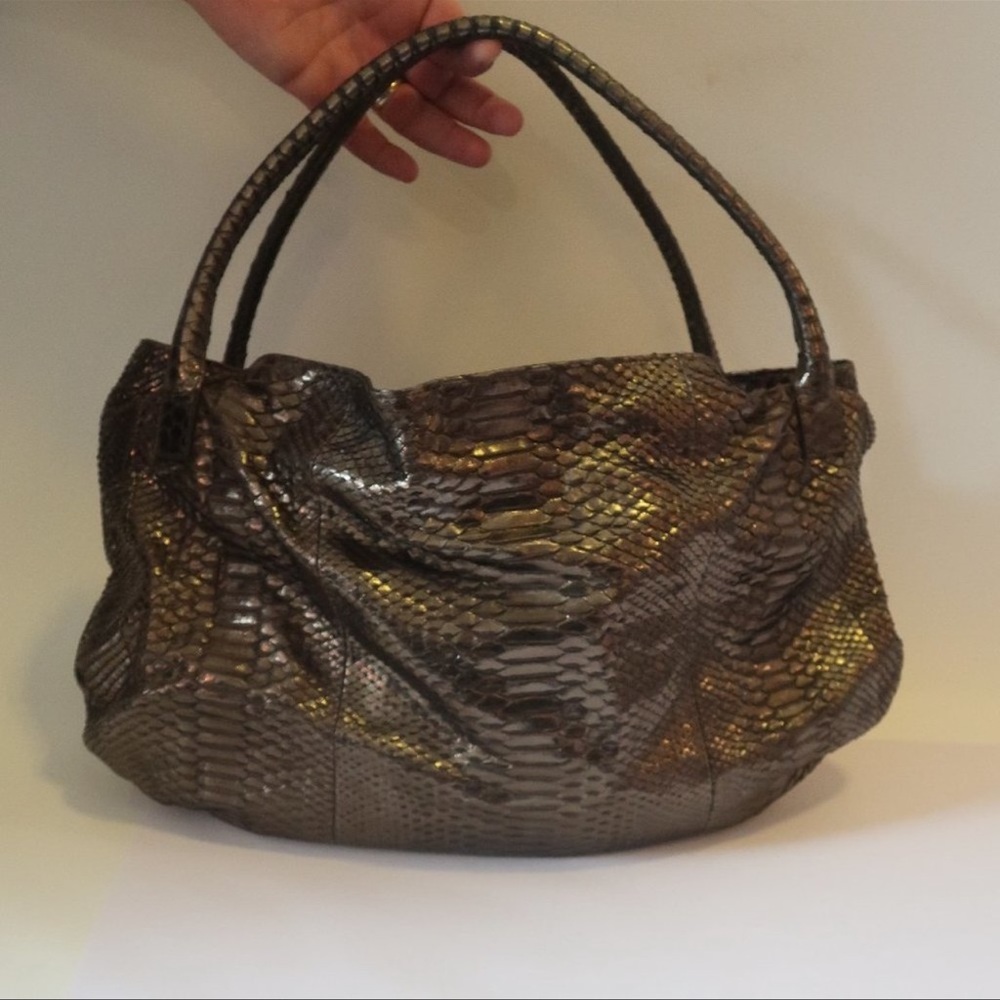 Authentic Devi Kroell Python Hobo Handbag Purse C… - image 1